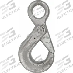 CROSBY Self-Locking Hook: 22,000 lb Working Load Limit, 100 Hook Grade, Alloy Steel, Eye, Plain (MPN S-1316A). Key specifications — Color: Silver; Brand: CROSBY; Visual Indicator Markings: Deformation & Max Angle.