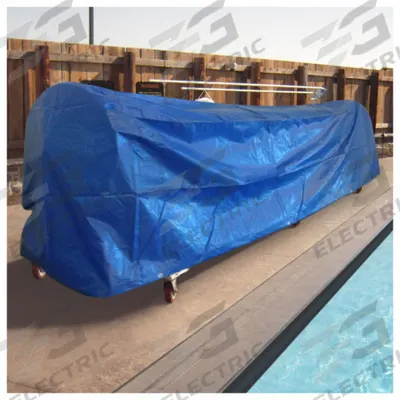 SPECTRUM Reel Cover: 61 in Overall Ht, 228 in Overall Lg, 53 in Overall Wd, Blue - Pool Reel Winder Covers