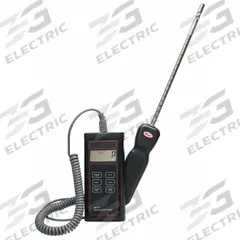 DWYER Anemometer: Hot Wire, Air Velocity/Temp, Under 100 fpm, 471B-1, LCD, 4,000 to 6,000 fpm. Key specifications — Vane Material: Stainless Steel; Data Logging: No; Manufacturer Part Number: 471B-1; Brand: DWYER; Temperature Accuracy: +/- 1.5%; Digital Display Screen Type: LCD; Display Type: Digital; Includes: Stainless Steel Probe.