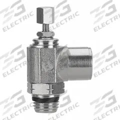 AIGNEP USA Universal Flow Control: Elbow Fitting, Knob, 1/8 in Valve Body Size, 1/8 in Tube (MPN 88977-02-02). Key specifications — attr947203: Stainless Steel; attr947205: AIGNEP USA.