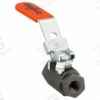 DYNAQUIP CONTROLS Manual Two-Way Ball Valve: 1/4 in, Carbon Steel, Straight, FNPT x FNPT, Two-Piece (MPN VLE2.AK0P 1/4). Key specifications — Brand: DYNAQUIP CONTROLS; Handle: Locking Lever.