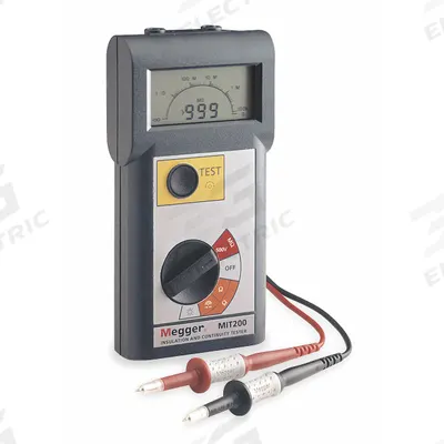 MEGGER Megohmmeter: 100 ohm to 1 gigohm, CAT III 600V, IP40, Digital, No Output - Standard Feature Megohmmeters