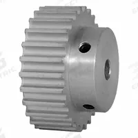 DAYTON Timing Pulley: Curvilinear, Fixed, For 9 mm Belt Wd, 26 Teeth, 5 mm Pitch, Aluminum (MPN 26-5M09-6A3). Key specifications — Brand: DAYTON; Finish: Clear Anodized; For Belt Series: Powerhouse®.