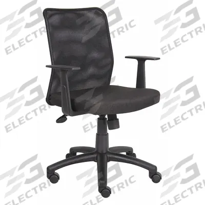 APPROVED VENDOR Office Chair: Black, Fabric & Mesh Material, 21 in Back Ht - Fixed-Arm Office Chairs