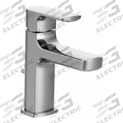 RIZON Straight Spout Bathroom Faucet: Rizon, Brass, Chrome Finish, 1.2 gpm Flow Rate - Single-Post Handle Bathroom Faucets