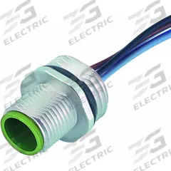 MURRELEKTRONIK Cordset: M12 Male – Front Mounting Receptacle, A, 4 Pins, 0.2 m Wire Lead Lg (MPN 7000-13502-9710020). Key specifications — Cable Jacket Material: PP; IP Rating: IP67; NEMA Rating: 6P; Brand: MURRELEKTRONIK; Wire Size: 0.34 sq mm; Coding: A.