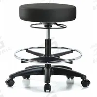 ESD Cleanroom Stool: Vinyl, Ht Range 20 1/2 in to 28 in, 17 in Seat Wd, 17 in Seat Dp, 5 Glides (MPN GRVMBSO-RG-CF-RC-8540). Key specifications — Brand: APPROVED VENDOR; Foot Support: Yes; Base Material: Fiberglass; Number of Casters: 0.