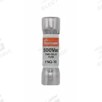 BUSSMANN Fuse: FNQ Series, Midget, Time-Delay, 30 A, 500 V AC, 13/32 in x 1 1/2 in, Non-Indicating (MPN FNQ-30). Key specifications — Series: FNQ; Brand: BUSSMANN.