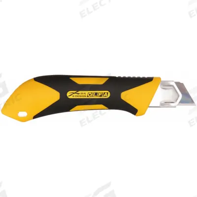 OLFA Utility Knife: 7 1/2 in Overall Lg, Rubberized, 7 Segments, 0 Blades Stored - 25mm Blade Snap-Off Knives