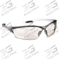 CONDOR Safety Glasses: Gray Lens, Frameless, Scratch-Resistant, Clear Frame, LW2 Series (MPN 2VLA3). Key specifications — Brand: CONDOR; Frame Color: Clear; Lens Color: Gray.