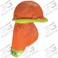 MSA Neck Shade: Orange, Nylon, Elastic Brim Band, For MSA Brand Caps and Hat (MPN 10098031). Key specifications — Head Protection Color: Orange; Material: Nylon; Sun Shade Mounting: Elastic Brim Band; For Use With: MSA Brand Caps and Hat; Brand: MSA.