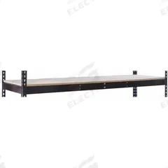 HALLOWELL Shelf: 96 in x 18 in, 620 lb Load Capacity, Particleboard, Black, Shelf (MPN DRHCPL9618ME). Key specifications — Decking Material: Particleboard; Includes: (4) Beams; Shelf Configuration: Single Straight; Color: Black; Frame Material: Steel; Brand: HALLOWELL; Frame Finish: Powder Coated; Product Type: Shelf.