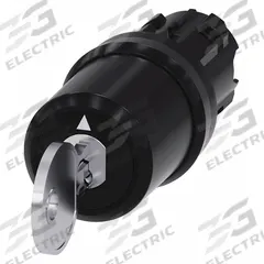 SIEMENS Keyed Selector Switch: 3 Position, 22 mm Panel Mounting Size, Series 3SU (MPN 3SU1000-5BL21-0AA0). Key specifications — Manufacturer Part Number: 3SU1000-5BL21-0AA0; Brand: SIEMENS; Switch Action: Maintained/Maintained/Maintained; Key Removal Position: Left.