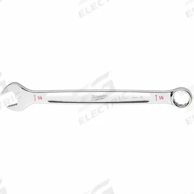 MILWAUKEE Combination Wrench: Steel, Chrome, 1 1/4 in Head Size, 16 7/8 in Overall Lg - SAE 12-Point Combination Wrenches