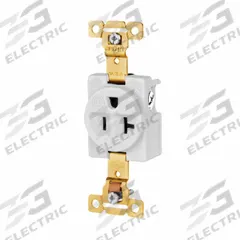 BRYANT Receptacle: Single, 5-20, White, 125V AC, 20 A, 2 Pole / 3 Wire (MPN 5361W)