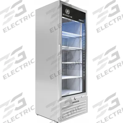 BEVERAGE-AIR Refrigerated Merchandiser: 78 3/8 in x 29 1/2 in x 25 7/8 in, White - Glass Door Refrigerator Merchandisers
