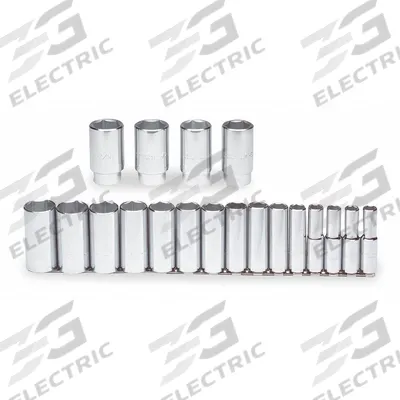 PROTO Socket Set: 1/2 in Drive, 19 Piece, 6-Point, SAE - SAE & Metric Socket Sets