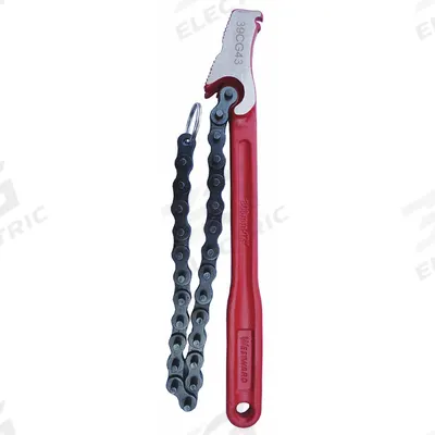 WESTWARD Chain Wrench: Natural, For 4 in Outside Dia, 16 in Chain Lg, 12 in Handle Lg - Single End Chain Wrenches