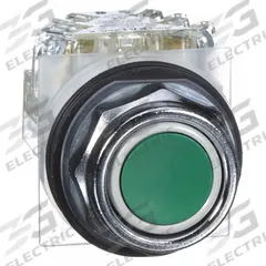 SCHNEIDER Flush Push Button Operator: Non-Illuminated, Flush Profile, Metallic, 30 mm, SPDT (MPN 9001KR1GH13). Key specifications — Brand: SCHNEIDER; Action: Momentary; Series: 9001K; Push Button Material Type: Metallic.
