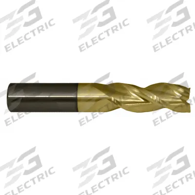 CLEVELAND Corner Radius End Mill: Carbide, ZrN Coated, 3 Flute, 1" Mill Dia, 2" LOC - Carbide Corner-Radius End Mills for Aluminum