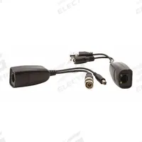 TRIPLETT 5 MP Video/Power Balun: 1 Ports, Black, BNC Male/RJ45 Female, 3 1/2 in Overall Ht, 5e, 1 PR (MPN HDB-PVRJ45PT2-1). Key specifications — attr931089: 5e; attr931087: TRIPLETT; attr931088: Black; attr931090: RJ45 Female; attr931102: Video Balun.