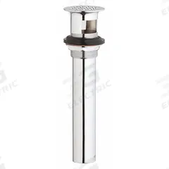 GROHE Sink Drain: Chrome, 6 1/2 in Overall Ht, 2 1/4 in Overall Dia, 1 1/4 in Pipe Dia (MPN 28951000). Key specifications — Product Type: Sink Drain; Brand: GROHE; Finish: Chrome; Includes Overflow: Yes.