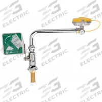 HAWS Plumbed Eyewash: Std, Eyes Coverage, Push Plate, Left Side, Chrome-Plated Brass Pipe (MPN 7612LH). Key specifications — Activation: Push Plate; Counter Mount Location: Left Side; Brand: HAWS.