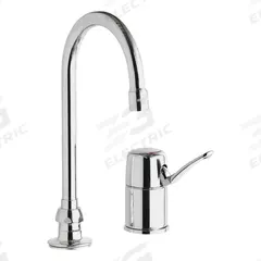 CHICAGO FAUCETS Gooseneck Bathroom Faucet: 2302, Cast Brass, Polished Chrome Finish, Centerset (MPN 2302-ABCP). Key specifications — Includes: Mounting Hardware; Brand: CHICAGO FAUCETS; Series: 2302.