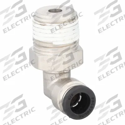 PARKER Push-Fit Elbow Fitting: 3/8 in OD x 1/2 in Pipe Size, Push-to-Connect x MNPTF - Nickel-Plated Brass Tube Fittings