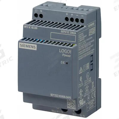 Siemens Stabilized Power Supply: DIN Rail, 54 W Output Power - Rated - DIN Rail Mount DC Power Supplies