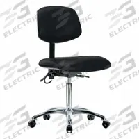 ESD Task Chair: Vinyl, Armless, Ht Range 21 1/2 in to 29 in, 18 1/2 in Seat Wd, 17 in Seat Dp, Black (MPN BR-ESD-VMBCH-CR-T0-A0-NF-EC-ESDBLK). Key specifications — Foot Support: No; Back Tilt Backward: 13.5°; Back Tilt Forward: 10.5°; Base Material: Aluminum; Brand: APPROVED VENDOR; Product Type: ESD Task Chair; ESD-Safe: ESD-Safe.