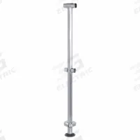 LAVI 316 Cable Rail Center Post: 4 in x 4 in, Center, Floor Mounted Rail Mounting, 2 Rail Levels (MPN 49-D134/4). Key specifications — attr1047618: LAVI 316; attr1047619: Silver; attr1047628: Round; attr1047632: Stainless Steel; attr1047638: 2; attr1047646: Floor Mounted.