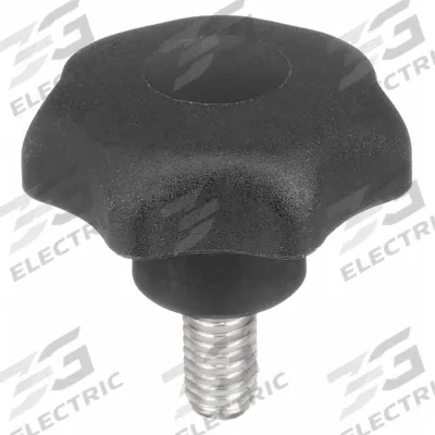 KIPP Hand Knob: 7 Point, Plastic w/ SS Thread, 5/16"-18 Thread, 40 mm Thread Lg - 7-Arm Knobs with Threaded Stud