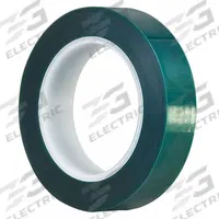 TAPECASE Film Tape: 3/4 in Wd, 72 yd Lg, 3.3 mil Thick, Polyester Film, Silicone, Green (MPN 15C569). Key specifications — Series: M.
