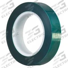 TAPECASE Film Tape: 3/4 in Wd, 72 yd Lg, 3.3 mil Thick, Polyester Film, Silicone, Green (MPN 15C569). Key specifications — Series: M.