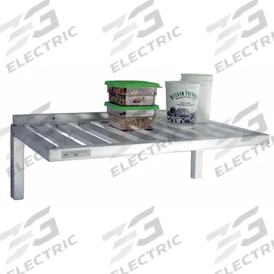 NEW AGE INDUSTRIAL T-Bar Wall Shelf: 60 in x 20 in x 13 in, 60 in x 20 in - Aluminum T-Bar Vented Wall-Mount Shelving