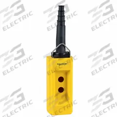 SCHNEIDER ELECTRIC Pendant Enclosure: 2 Holes, 22 mm Operator Size, Rubber Sleeve Cable Entry Type (MPN XACB02). Key specifications — Cable Entry Type: Rubber Sleeve; Enclosure Material: Plastic; Brand: SCHNEIDER; Number of Columns: 1.