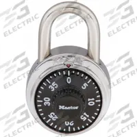 MASTER LOCK Combination Padlock: Dial Combo, Silver, Stainless Steel, Std Shackle, Steel Shackle (MPN 1525EZRC). Key specifications — Dial Color: Black; Brand: MASTER LOCK.