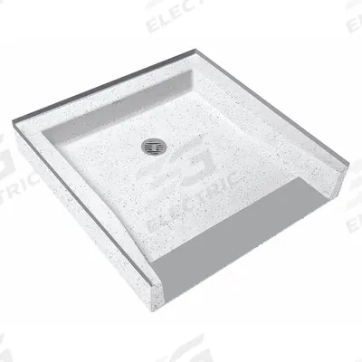 FIAT PRODUCTS Shower Floor: Square, Barrier Free Threshold, Terrazzo - Shower Bases