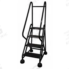 COTTERMAN Rolling Ladder: 3 ft Platform Ht, Partially Assembled, Steel, Wt-Actuated Auto-Lock (MPN ST-421 A2 C7 P5). Key specifications — Includes Handrails: Handrails Included; Material: Steel; Brand: COTTERMAN; Color: Black.