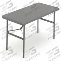 ICEBERG Folding Table: Rectangle Table Shape, Charcoal Tabletop, 24 in Dp, 48 in Wd, 29 in, Eased (MPN 65507). Key specifications — attr1035217: Silver; attr1035250: Charcoal; attr1035202: ICEBERG.