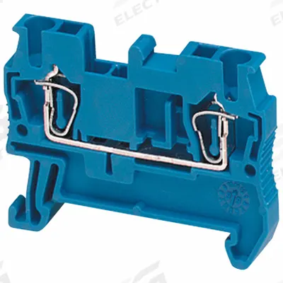 SCHNEIDER Terminal Block: DIN Rail Mounting Type, Spring Wire Termination, 2 Wire Terminals - Pass-Through Blocks