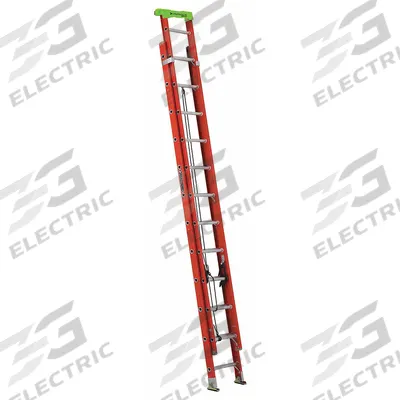 LOUISVILLE LADDER Extension Ladder: 24 ft Ladder Size, Fiberglass, 300 lb Load Capacity - Non-Conductive Fiberglass Extension Ladders