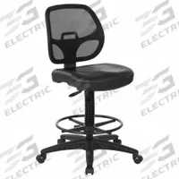 OFFICE STAR Drafting Chair: Work Smart, Black, Vinyl & Mesh Material, Armless Arm, 18 1/2 in Seat Wd (MPN DC2990V). Key specifications — Brand: OFFICE STAR; Tilting Back: No; Frame Material: Nylon; Frame Color: Black; Series: Work Smart.