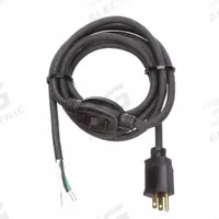 APPROVED VENDOR Power Cord: 10 ft Lg, 3/14, 5-15P Plug, Bare Wire Receptacle, SJO, Rubber, 125V AC (MPN 1TNC8). Key specifications — attr1326987: APPROVED VENDOR; attr1326973: Rubber.