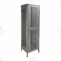 LYON Storage Cabinet: 24 in x 21 in x 78 in, 4 Adj Shelves, Swing Handle & Padlock Hasp, Legs, Gray (MPN DD1130DP). Key specifications — Brand: LYON; Body Panel Type: Ventilated; Base Type: Legs; Cabinet Color: Gray; Frame Assembled: Assembled.