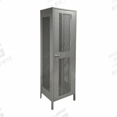 LYON Storage Cabinet: 24 in x 21 in x 78 in, 4 Adj Shelves, Swing Handle & Padlock Hasp - Industrial Ventilated Shelf Cabinets