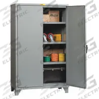 LITTLE GIANT Storage Cabinet: 48 in x 24 in x 78 in, Swing Handle & Keyed, 12 ga Panel Thick, Legs (MPN SSL3-A-2448). Key specifications — attr62698: Gray; attr62736: Welded; attr87895: Legs; attr62693: Assembled; attr62737: Stationary; attr62694: Adjustable; attr62695: Powder Coated; attr62696: Steel.