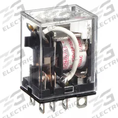OMRON General Purpose Relay: Socket Mounted, 10 A Current Rating, 240V AC, DPDT, 8 Pins/Terminals (MPN LY2N-AC220/240). Key specifications — Brand: OMRON; Base Type: Square; Mounting Style: Plug-In; Pin Shape: Flat; Electrical Connection: Plug-In; Manufacturer Part Number: LY2N-AC220/240; Operating Current: 10 A at 24V DC (Resistive Load); Series: LY Series.