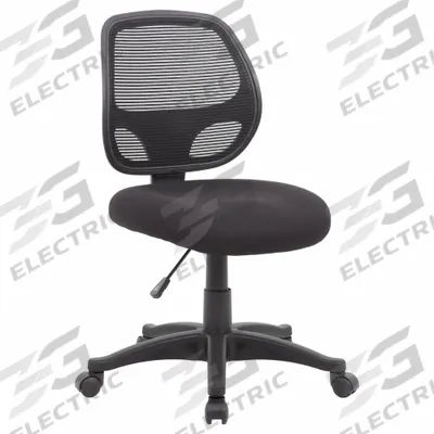 BOSS Office Chair: Black, Fabric & Mesh/Mesh Material, 16 1/2 in Back Ht, 19 in Seat Wd - Armless Office Chairs